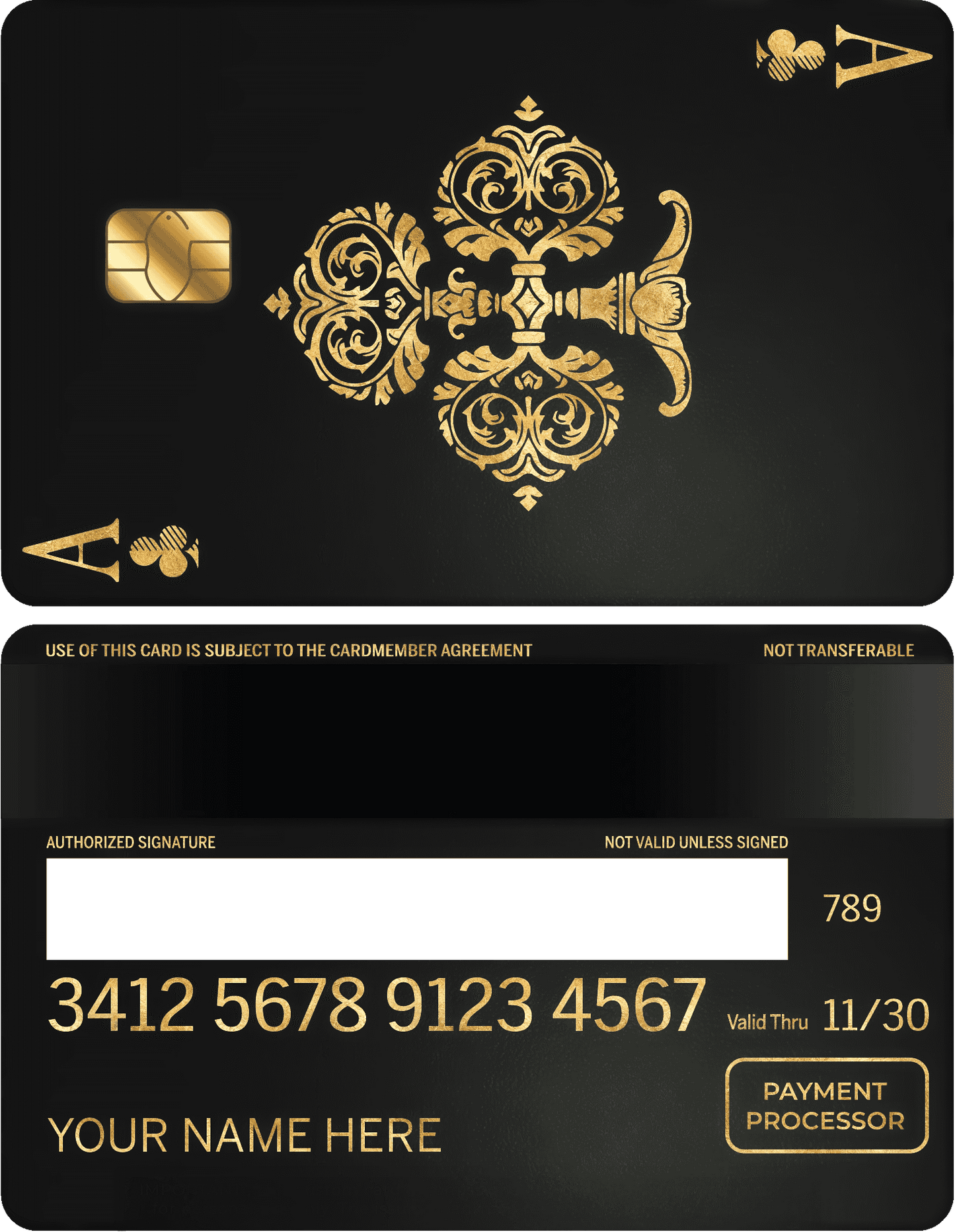 Premium Ace of Clubs vertical metal card designed for elite custom metal card collectors