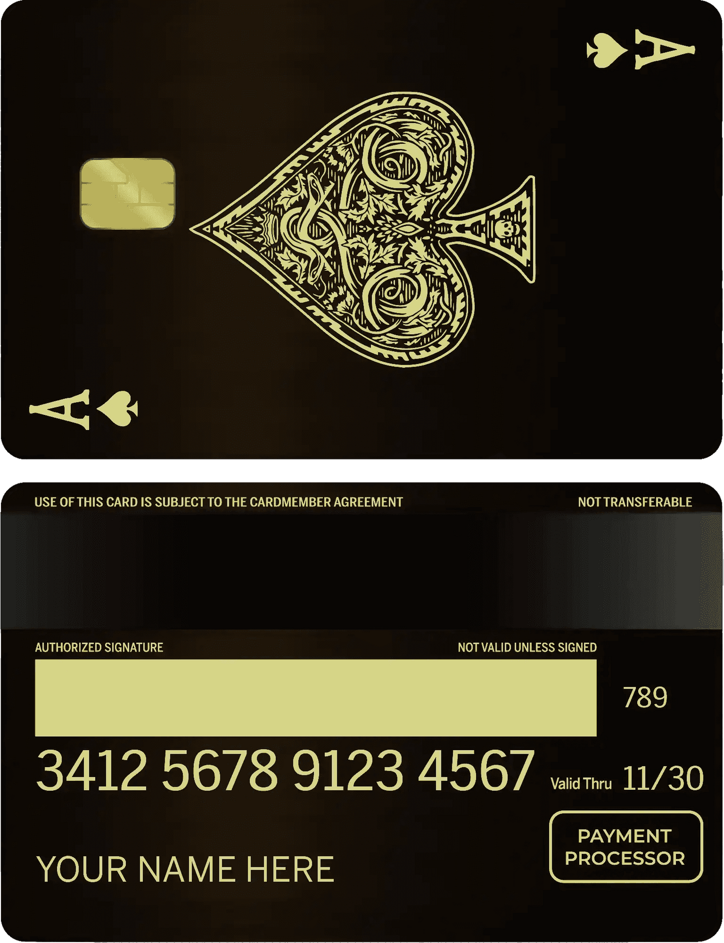 Premium Ace vertical metal card designed for international custom metal card clients