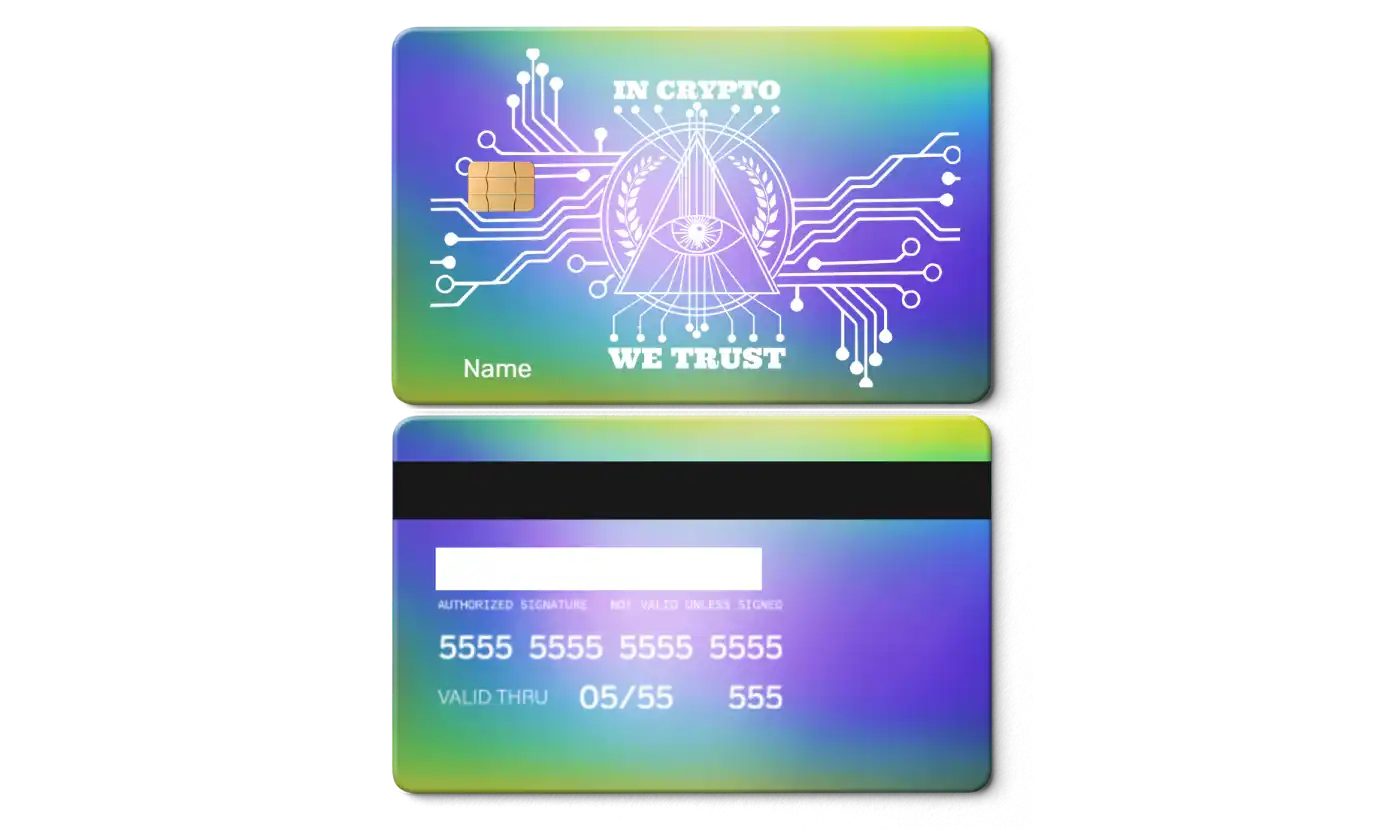 Premium In Crypto We Trust metal card featuring modern luxury metal card design and international cryptocurrency appeal