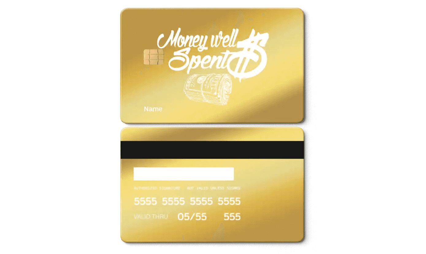 Exclusive Money Well Spent metal card designed for high-net-worth global clients