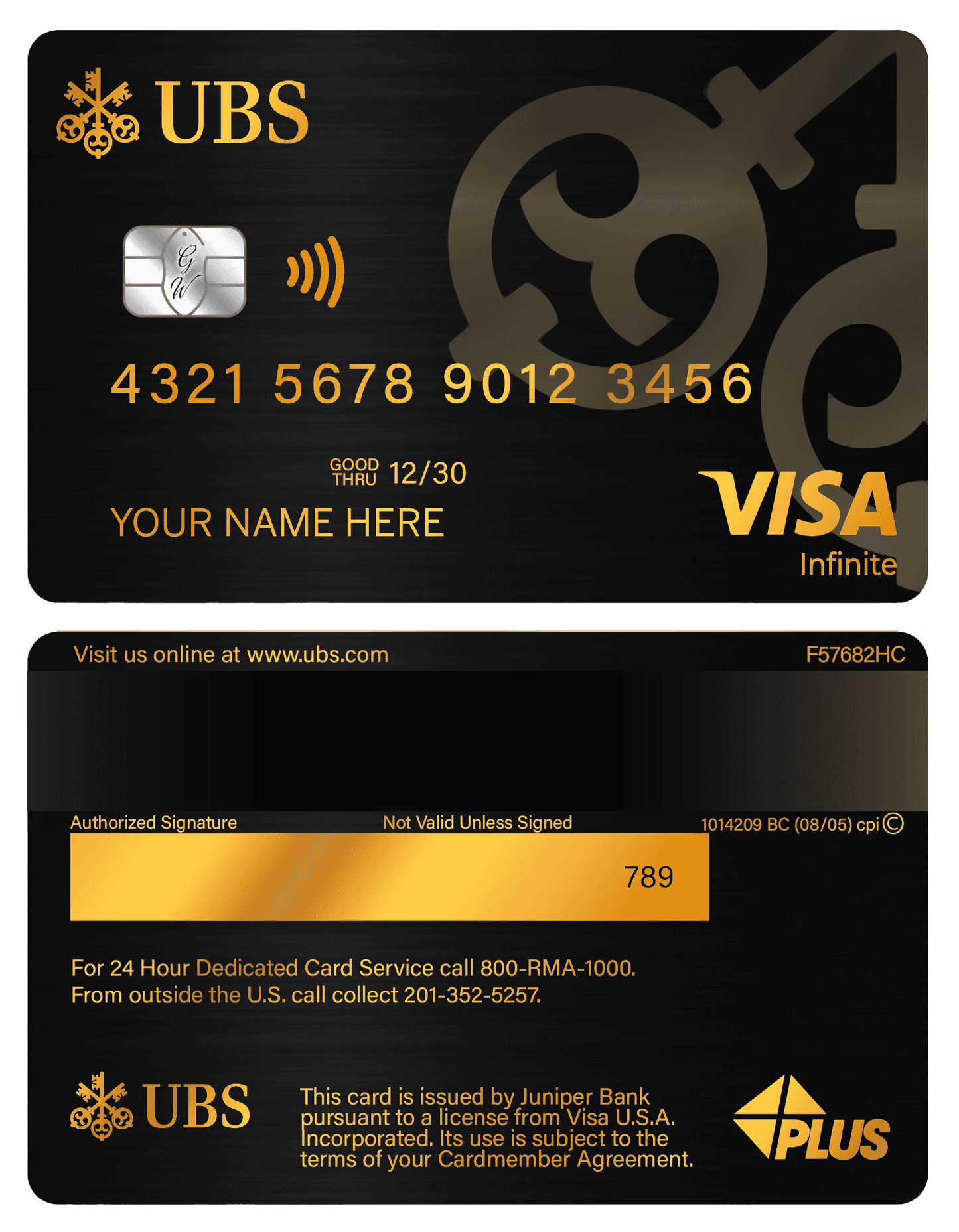 Exclusive UBS metal card designed for premium banking clients