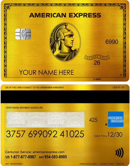 24K Gold AMEX Metal Card