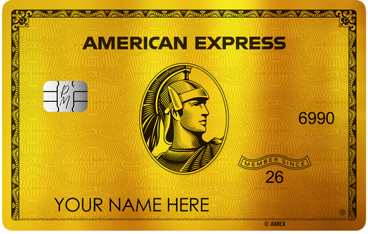 24K Gold AMEX metal card by Gold Wraps, radiant gold premium stainless steel luxury card