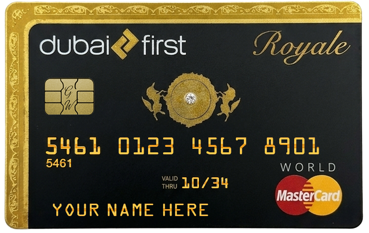 Dubai Royal metal card by Gold Wraps, premium gold stainless steel with Arabic royal design