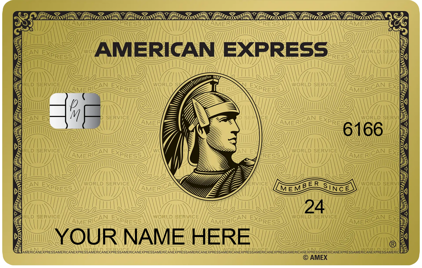 Gold AMEX metal card by Gold Wraps, premium gold stainless steel luxury card