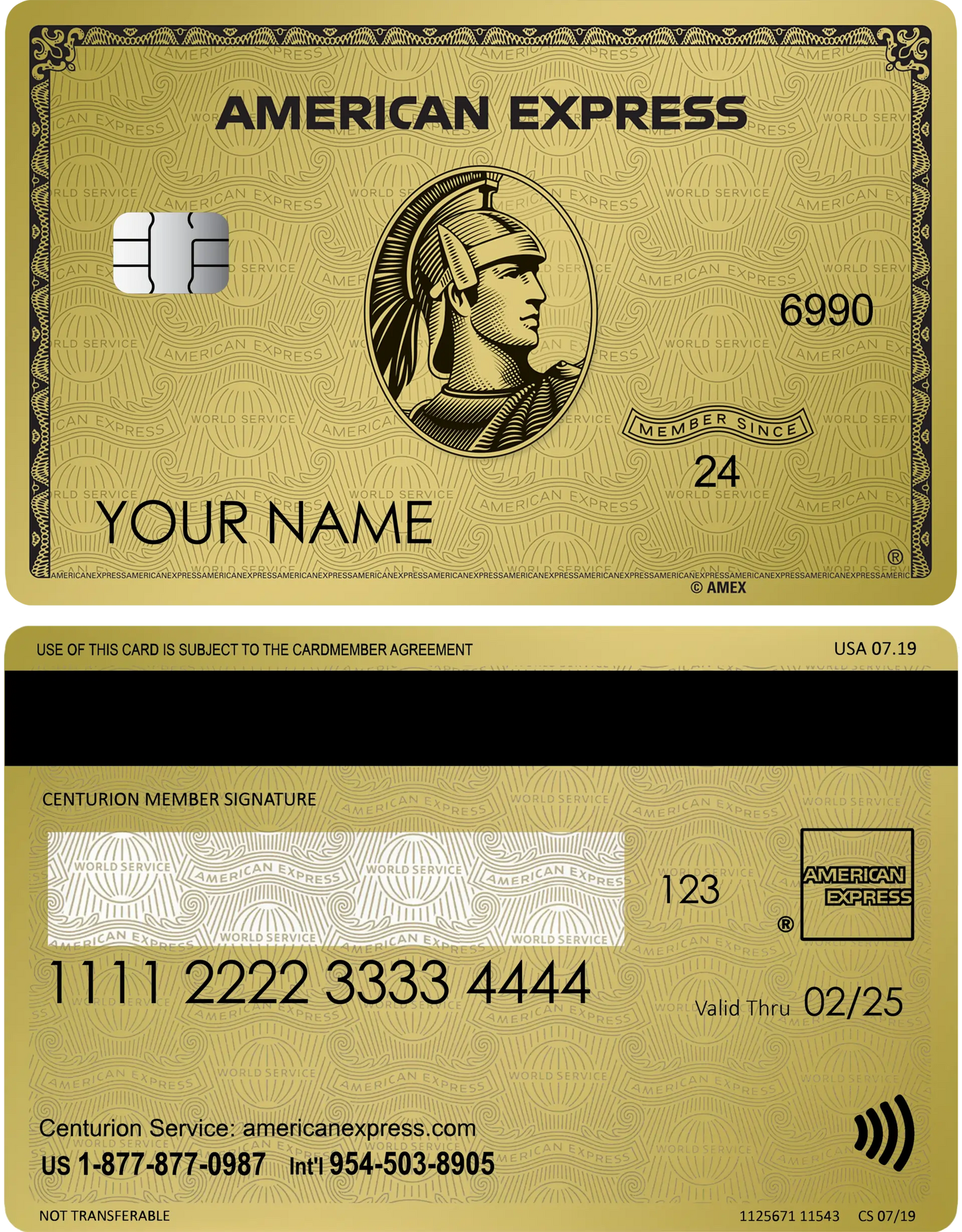 Gold AMEX Metal Card