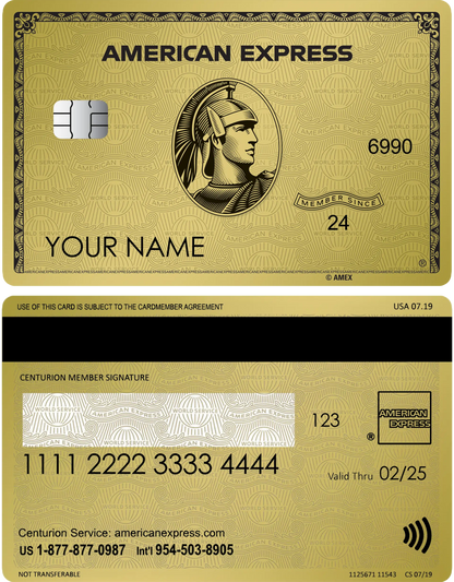 Gold AMEX Metal Card
