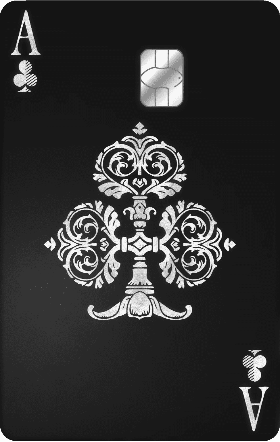 Ace of Clubs metal card by Gold Wraps, premium stainless steel playing card design