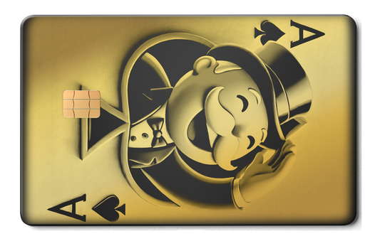 Ace of Monopoly metal card by Gold Wraps, stainless steel crossover design