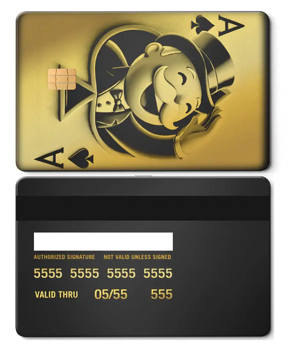 High-end Ace Of Monopoly metal card with engraved metal card details and luxury global appeal