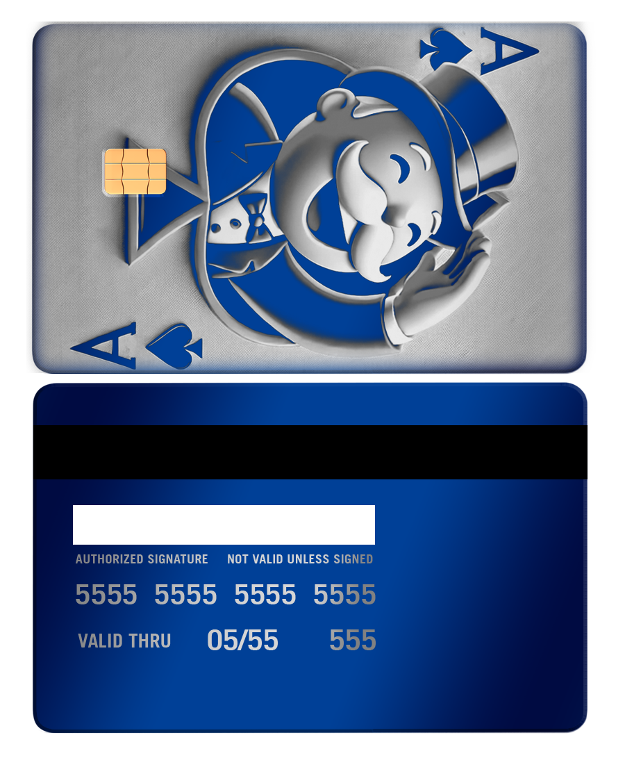 Elite Ace Of Monopoly metal card with premium metal card craftsmanship for international collectors