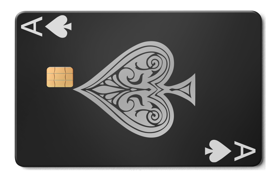 Ace of Spades metal card by Gold Wraps, premium stainless steel playing card design