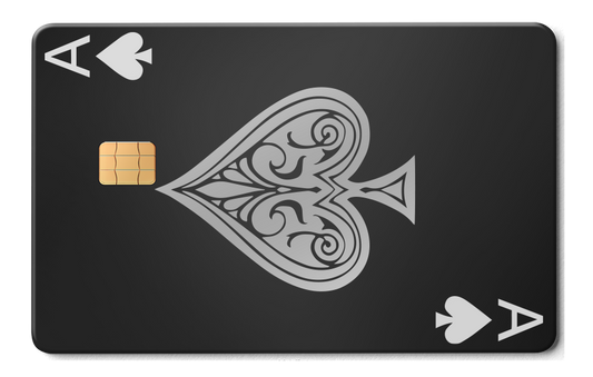Ace of Spades metal card by Gold Wraps, premium stainless steel playing card design