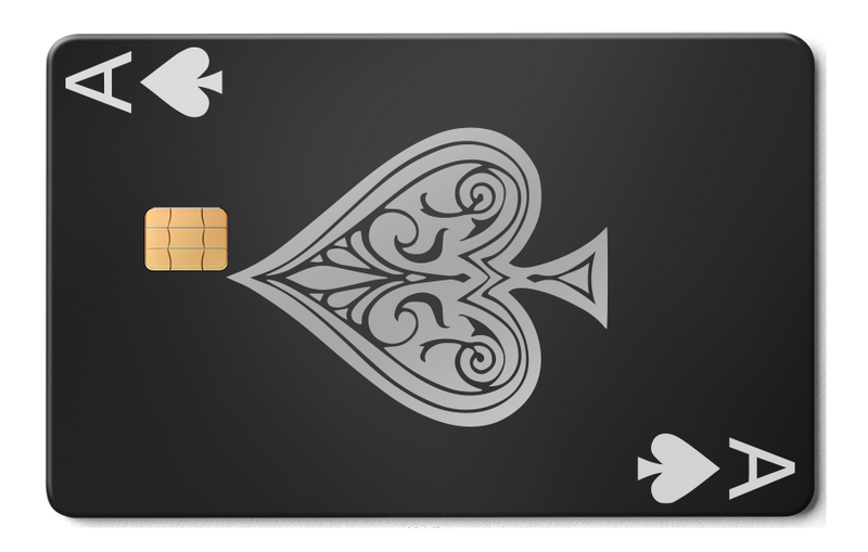 Ace of Spades metal card by Gold Wraps, premium stainless steel playing card design