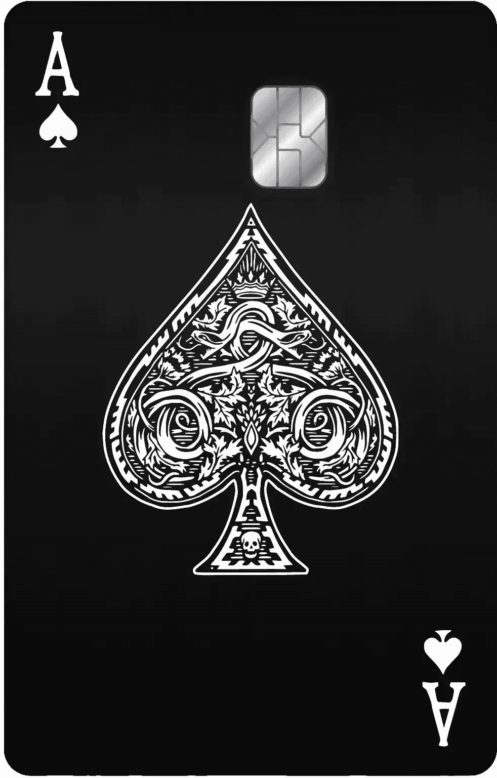 ACE metal card by Gold Wraps, minimalist premium stainless steel card