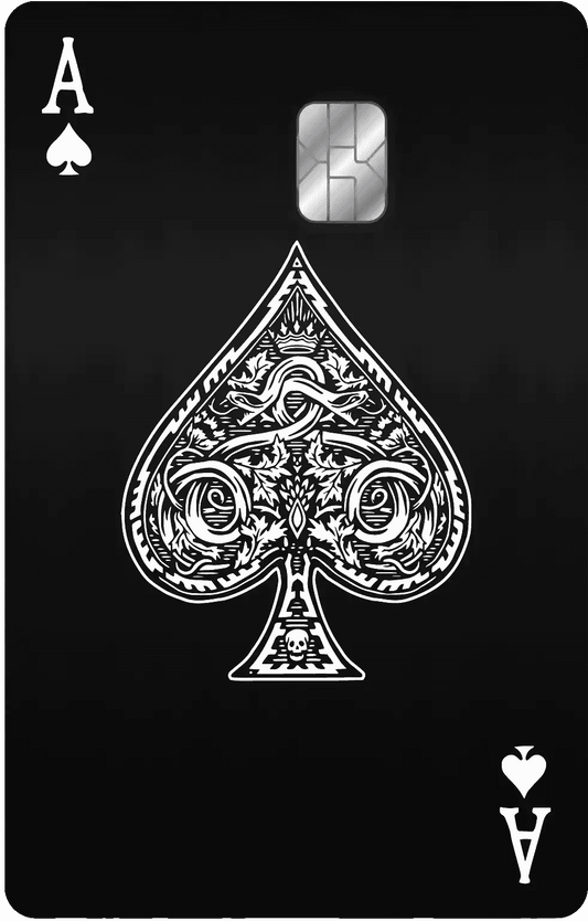 ACE metal card by Gold Wraps, minimalist premium stainless steel card