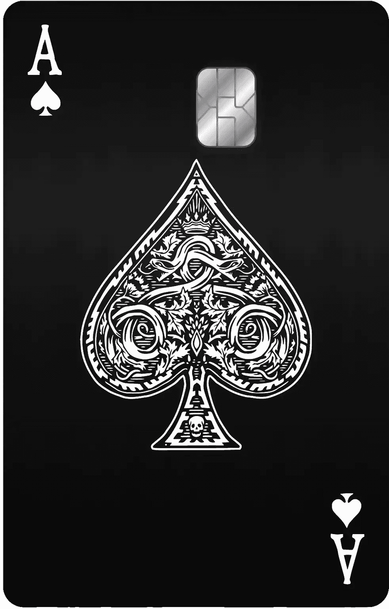 ACE metal card by Gold Wraps, minimalist premium stainless steel card