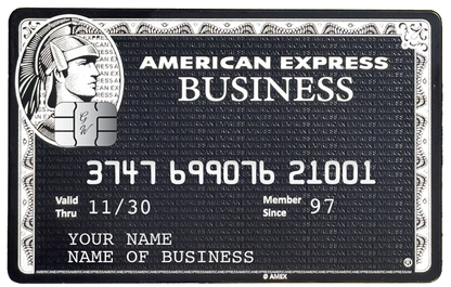 Black Business AMEX metal card by Gold Wraps, premium matte black stainless steel professional card