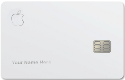 Apple metal card by Gold Wraps, minimalist white premium stainless steel card