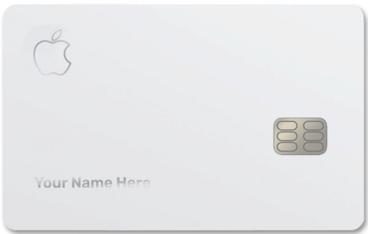 Apple metal card by Gold Wraps, minimalist white premium stainless steel card