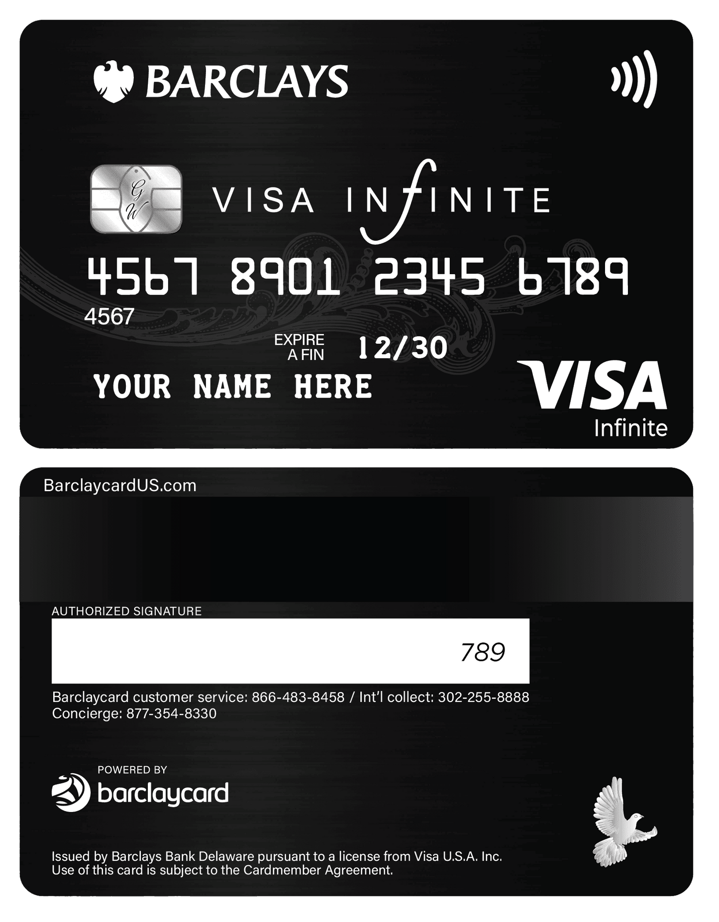 Luxury Barclays metal card with sophisticated corporate styling