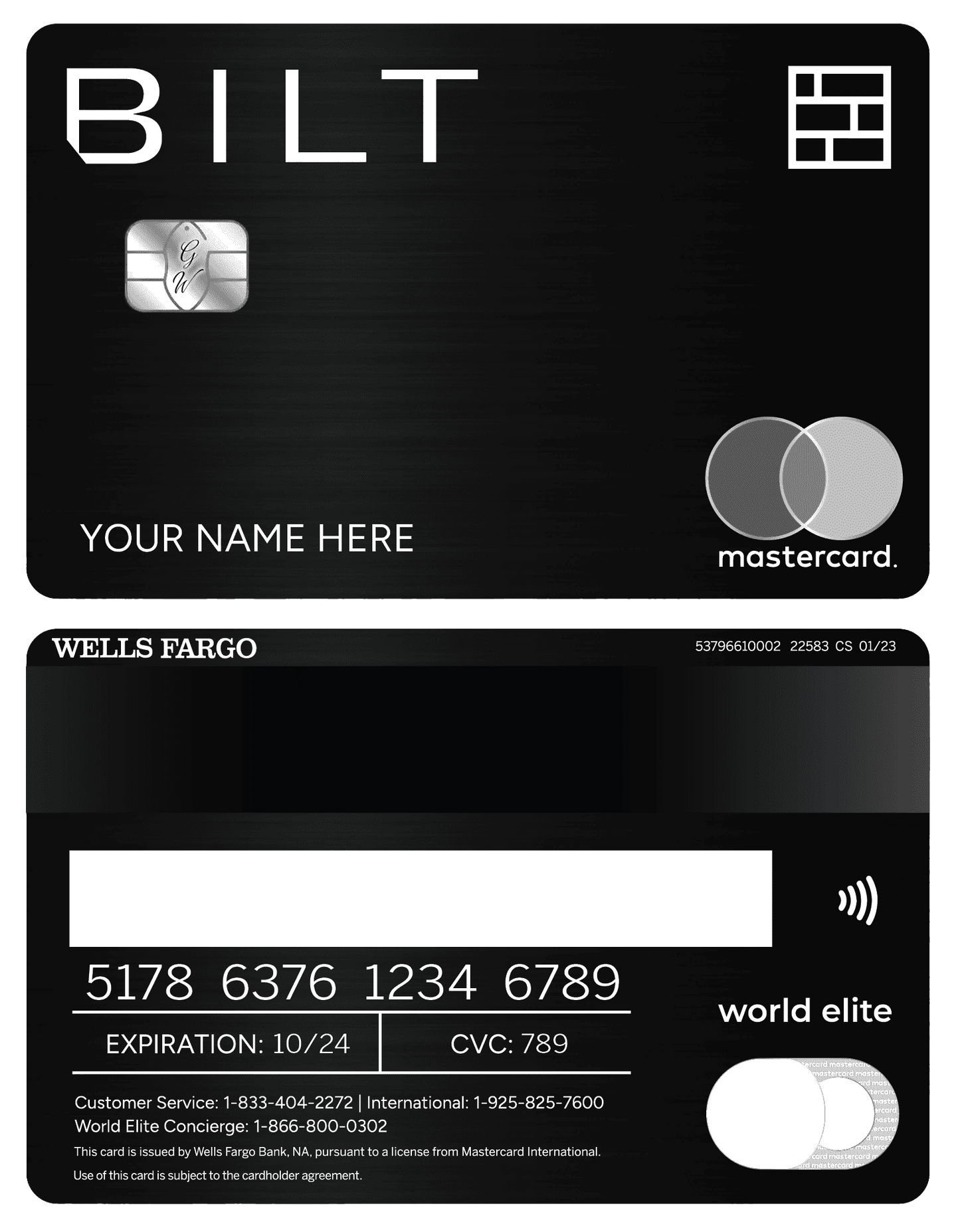 Luxury BILT metal card with sophisticated corporate styling
