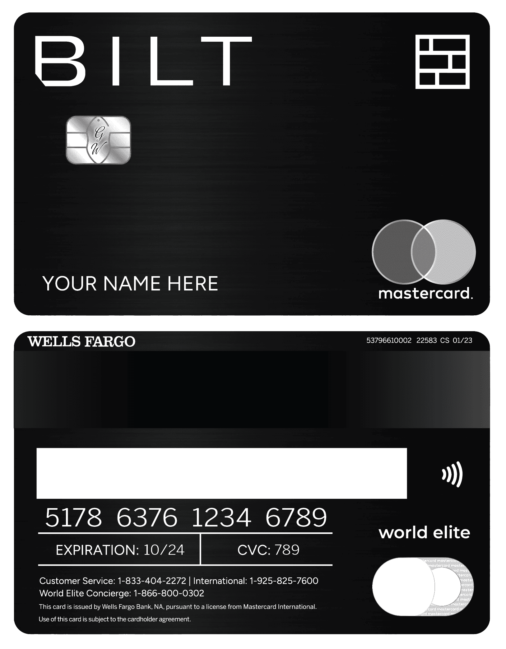 Luxury BILT metal card with sophisticated corporate styling