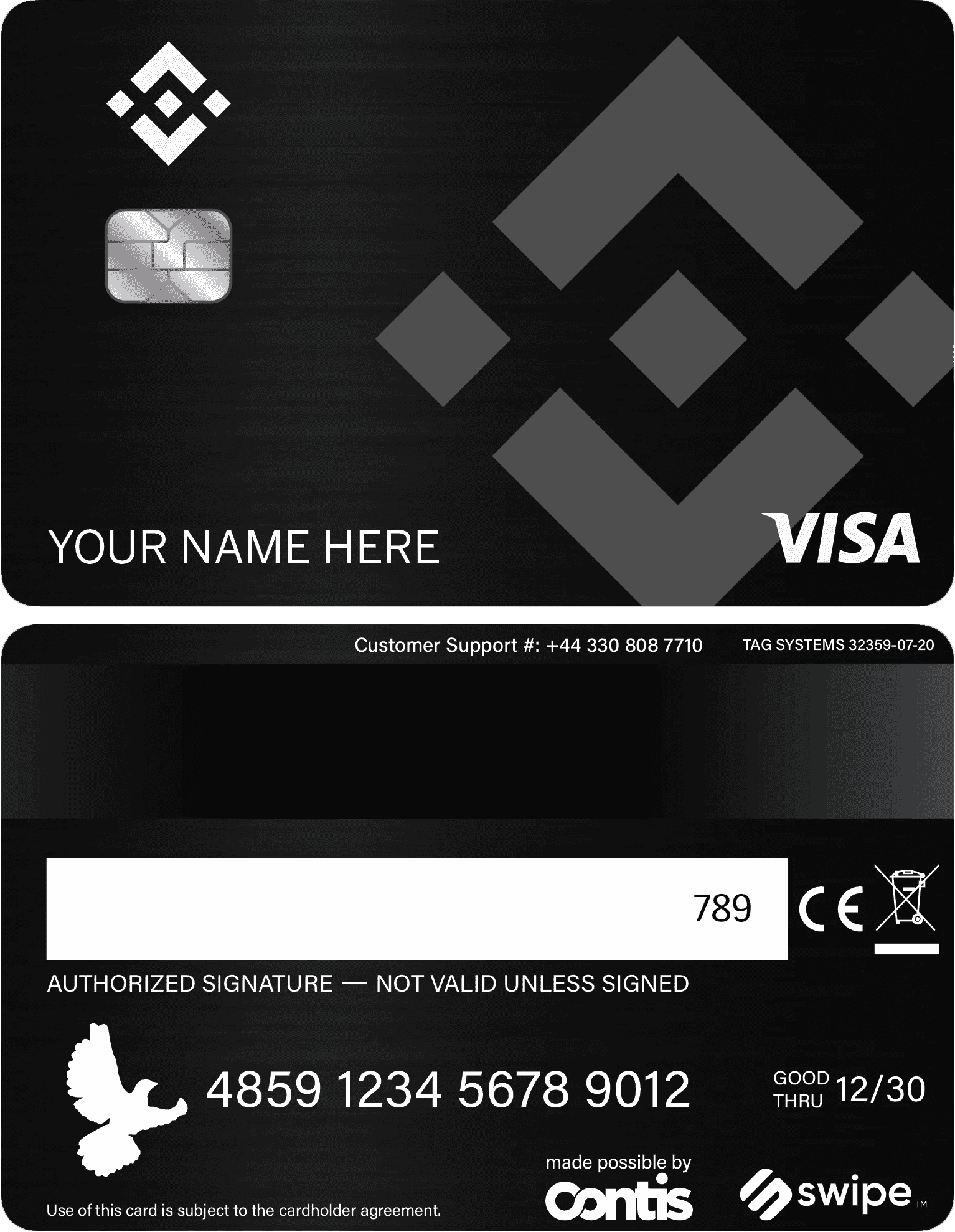 Exclusive Binance metal card with high-end engraved cryptocurrency artwork