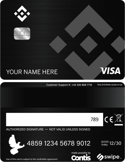 Exclusive Binance metal card with high-end engraved cryptocurrency artwork