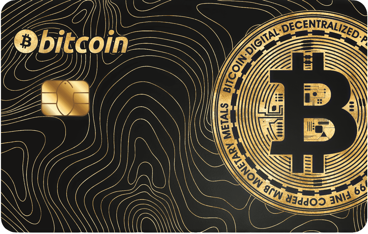 Bitcoin Enthusiast metal card by Gold Wraps, premium stainless steel crypto card