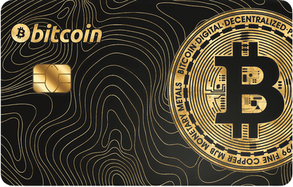 Bitcoin Enthusiast metal card by Gold Wraps, premium stainless steel crypto card