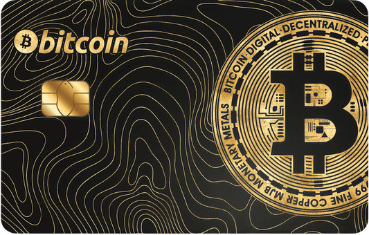 Bitcoin Enthusiast metal card by Gold Wraps, premium stainless steel crypto card