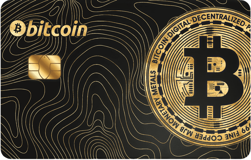 Bitcoin Enthusiast metal card by Gold Wraps, premium stainless steel crypto card