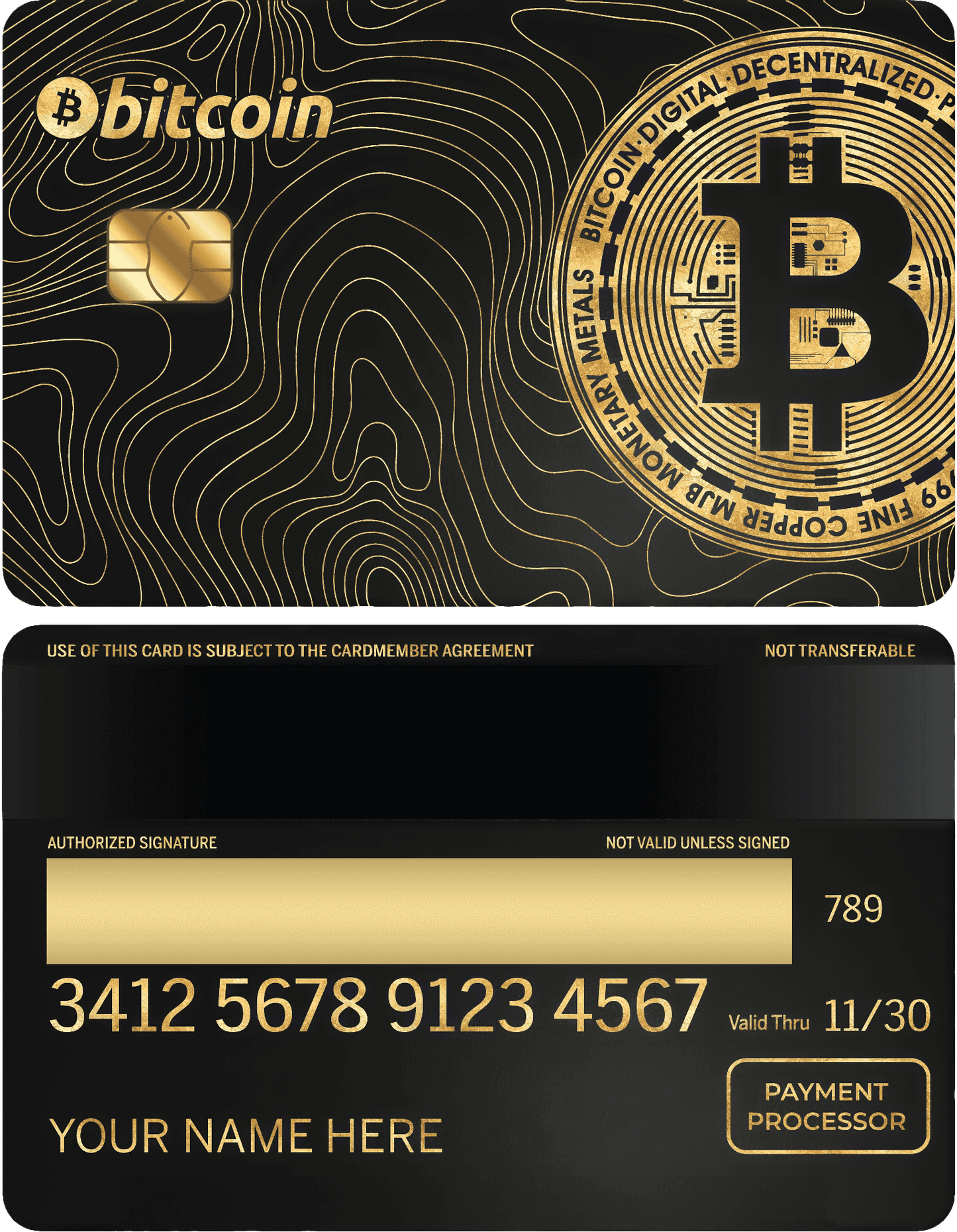 Premium Bitcoin Enthusiast metal card designed for serious cryptocurrency collectors
