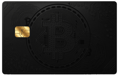 Black Bitcoin metal card by Gold Wraps, premium black stainless steel crypto card