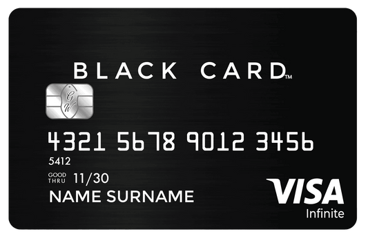 Black Card metal card by Gold Wraps, premium matte black stainless steel card