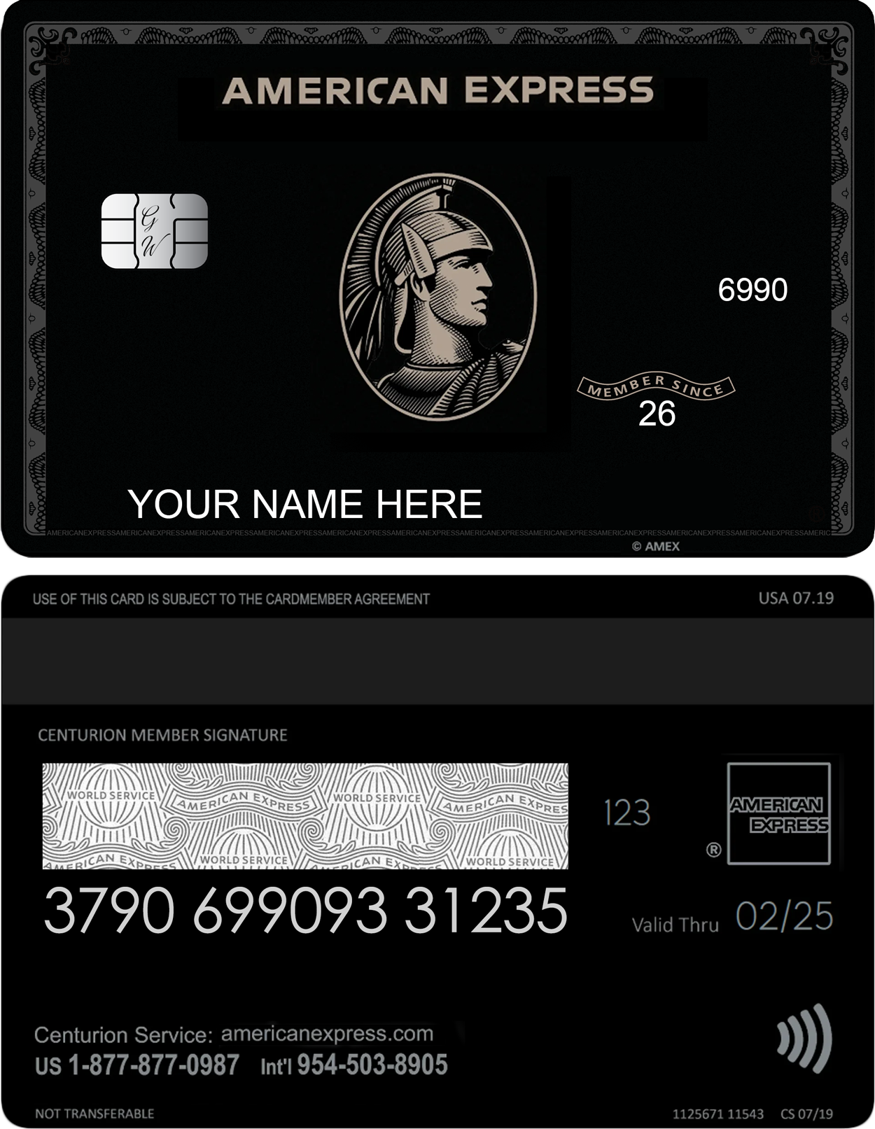 Black Centurion AMEX Metal Card