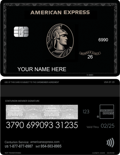 Black Centurion AMEX Metal Card