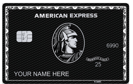Carbon AMEX metal card by Gold Wraps, premium carbon fiber stainless steel luxury card