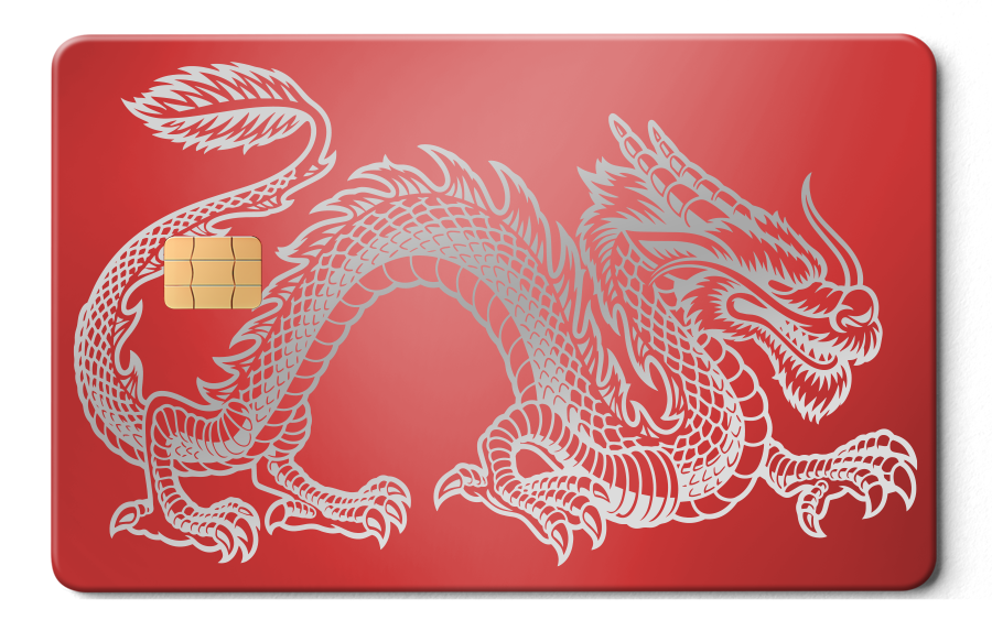 High-end Dragon metal card with modern metal card styling and vibrant custom color variations