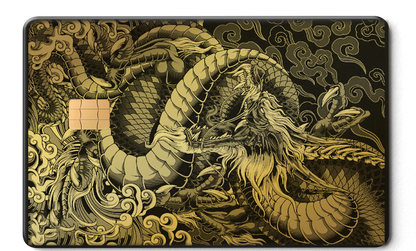 Dragon of the East metal card by Gold Wraps, stainless steel with Eastern dragon design