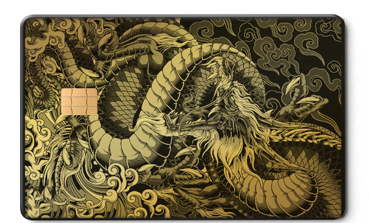 Dragon of the East metal card by Gold Wraps, stainless steel with Eastern dragon design