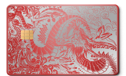 Premium Dragon of the East metal card with modern luxury metal card finish and custom color design