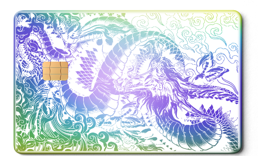 Luxury Dragon of the East metal card featuring engraved metal card details and high-end international color variations