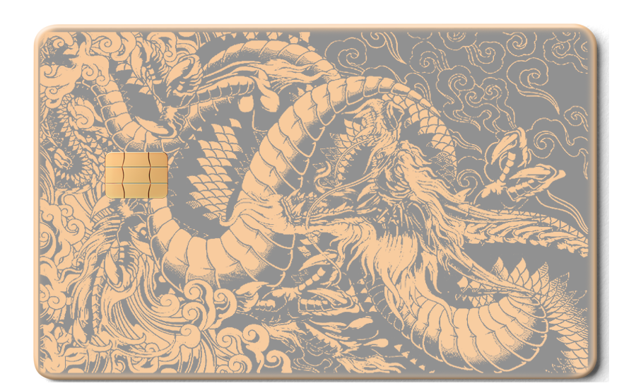 Elite Dragon of the East metal card with high-end metal card finish, modern design, and multiple color variations for international clients