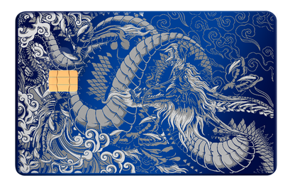 Premium Dragon of the East metal card with sleek metal card construction and high-end vibrant color design