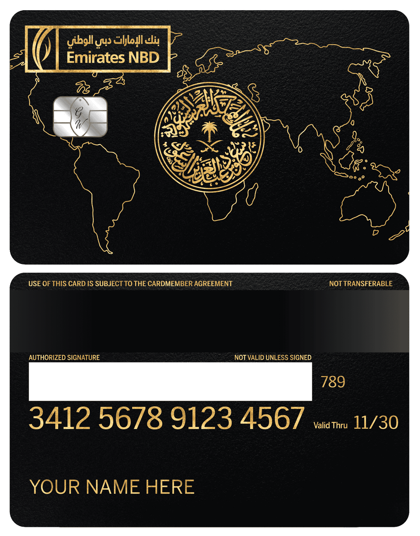 Exclusive Emirates NBD metal card designed for premium banking clients