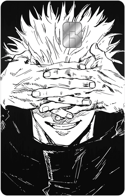 Gojo Satoru metal card by Gold Wraps, stainless steel with Jujutsu Kaisen anime design