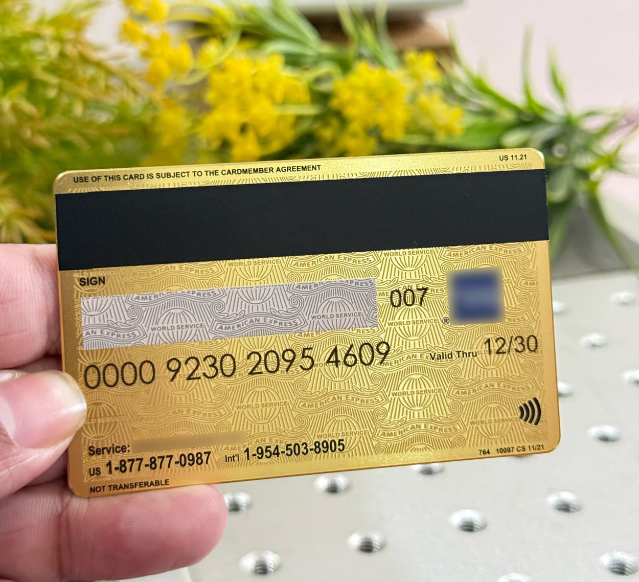 Exclusive Gold American Express metal card with sophisticated modern luxury finish