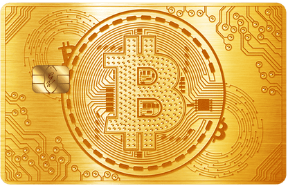 Gold Bitcoin metal card by Gold Wraps, premium gold stainless steel crypto card